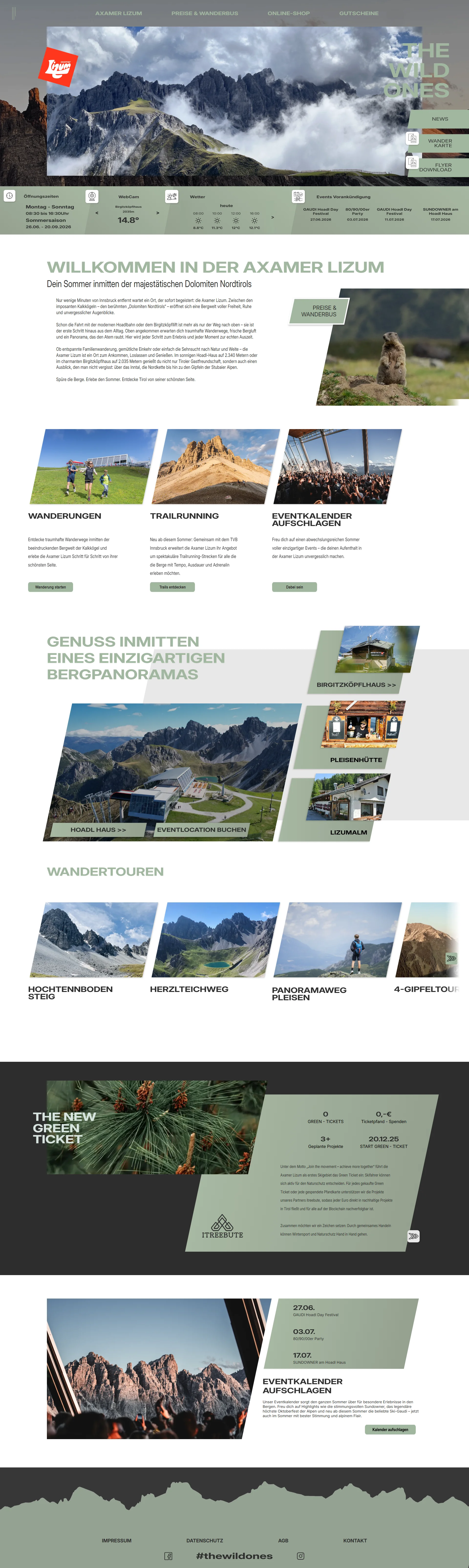 Axamer Lizum Webauftritt Screenshot