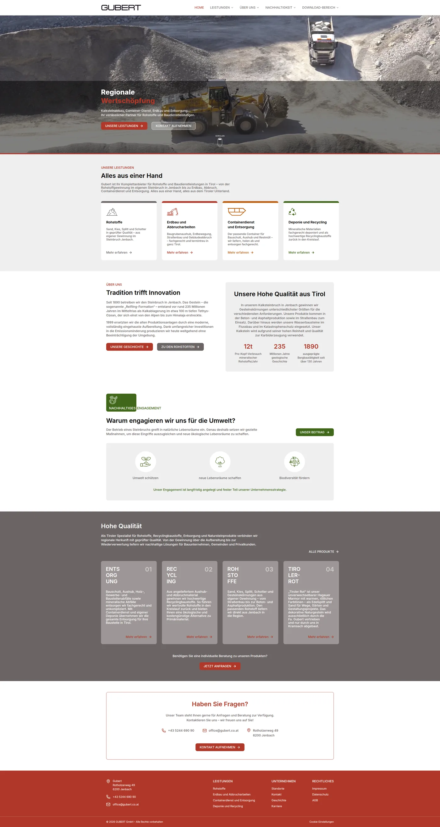 GUBERT Webauftritt Screenshot
